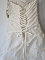 Imoda Ivory Sweetheart Ruched Simple Elegant Train Wedding Dress Sz 1010