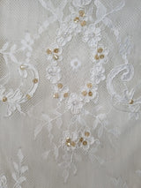 Imoda Ivory Lace Sweetheart Sequin Mermaid Train Wedding Dress Sz 108