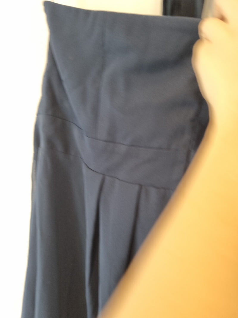 Imoda Navy Blue Chiffon One Shoulder Evening Bridesmaid Mini Dress Sz 1812