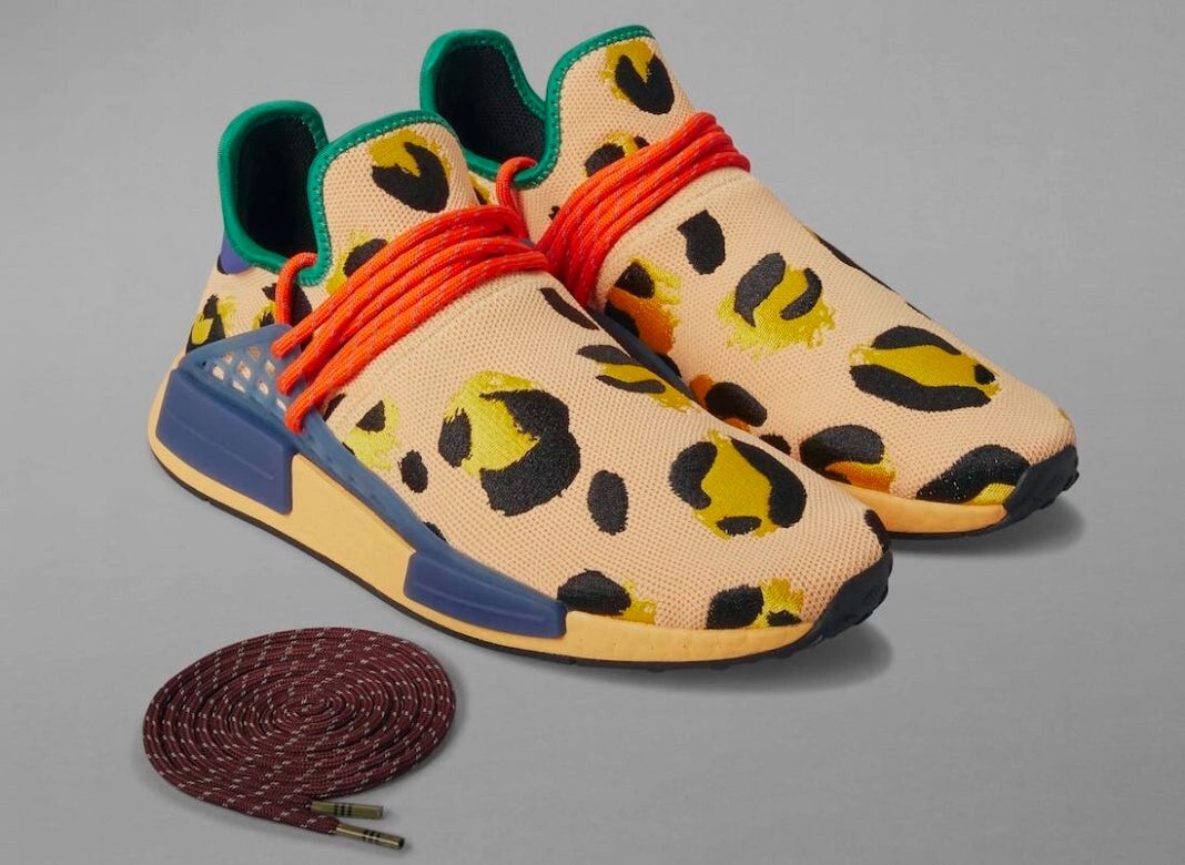Adidas x Pharrel Williams HU NMD Animal Print Amber Orange Blue HP3221 US 92
