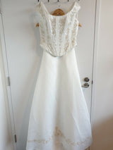 Essence ivory embroidered satin bustier and skirt bridal set uk12 us100