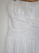 Imoda White Chiffon Ruched Empire Wedding Dress Sz 144