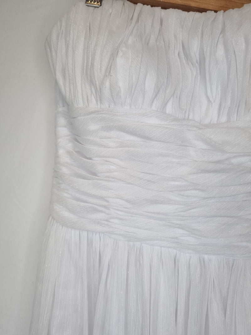 Imoda White Chiffon Ruched Empire Wedding Dress Sz 144