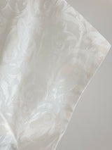 Paco white satin jacquard short sleeve wedding dress size 148