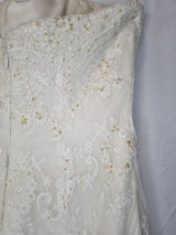 Imoda Ivory Lace Sweetheart Sequin Mermaid Train Wedding Dress Sz 1013