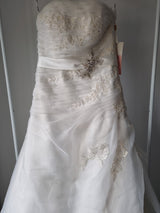 iModa Ivory Straps/Strapless Organza Ruched Beaded Lace AppliqueWedding Dress 142