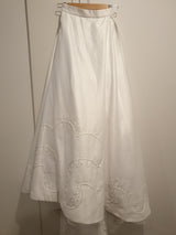 White beaded wedding bridal skirt with train size 60