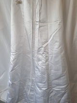 iModa White Backless Satin Embroidered Beaded A-line Halter Wedding Dress Sz 69