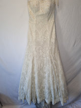 Imoda Ivory Lace Sweetheart Sequin Mermaid Train Wedding Dress Sz 101