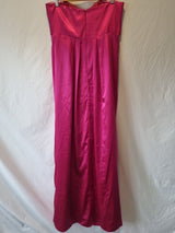 Juniper & Sage Satin Hot Pink Pleat Strapless Evening Bridesmaid Dress Sz 127