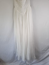 Imoda Ivory Chiffon Ruched Crystal Diamante Beaded Halter Wedding Dress Sz 1210