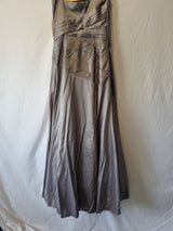 Imoda Grey Taffeta Ruched Pleat Strapless Evening Bridesmaid Dress Sz 107
