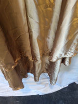 Imoda Brown Bronze Satin Ruched Beaded Halter Evening Bridesmaid Dress Sz 814