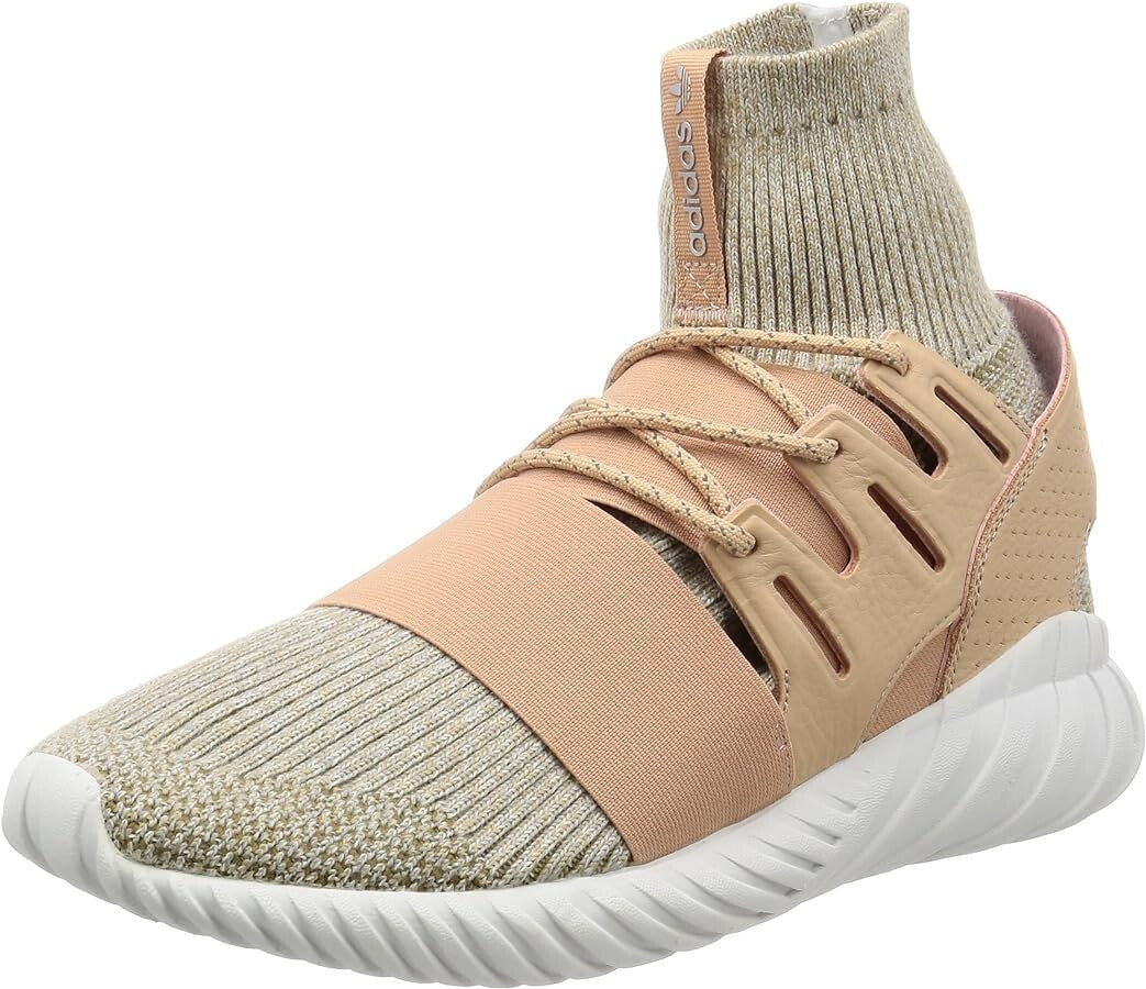 Adidas Tubular Doom Beige Pink Knit Ankle Sock Sneakers BB2390 F44/US10/UK9.515