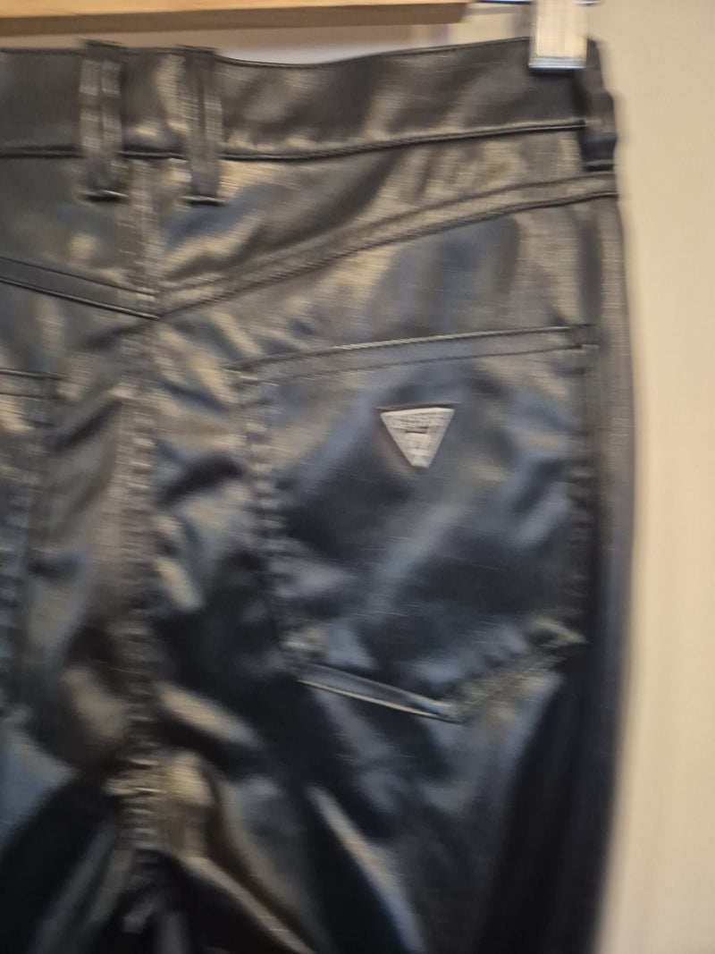 Guess Black Faux Patent Leather High Rise Skinny Leg Pants Size 278