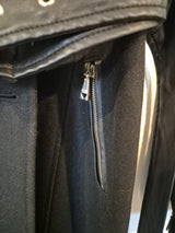 Guess Black Military Trench Wool Blend Coat Jacket Size Xs4