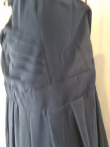 Imoda Navy Blue Chiffon One Shoulder Evening Bridesmaid Mini Dress Sz 185
