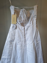 iModa White Straps/strapless Beaded Sequin Tulle Pleated Satin Backless Dress 1010