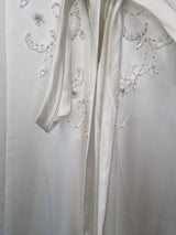 Imoda Ivory Satin Sweethesrt Beaded Train Wedding Dress Sz 820