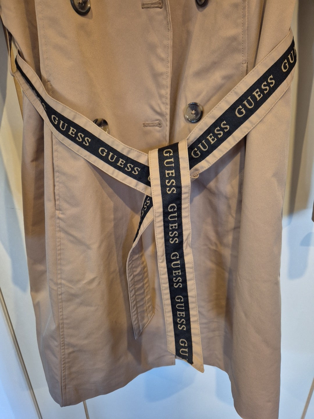 Guess Beige Tan Trench Coat Jacket Size S2