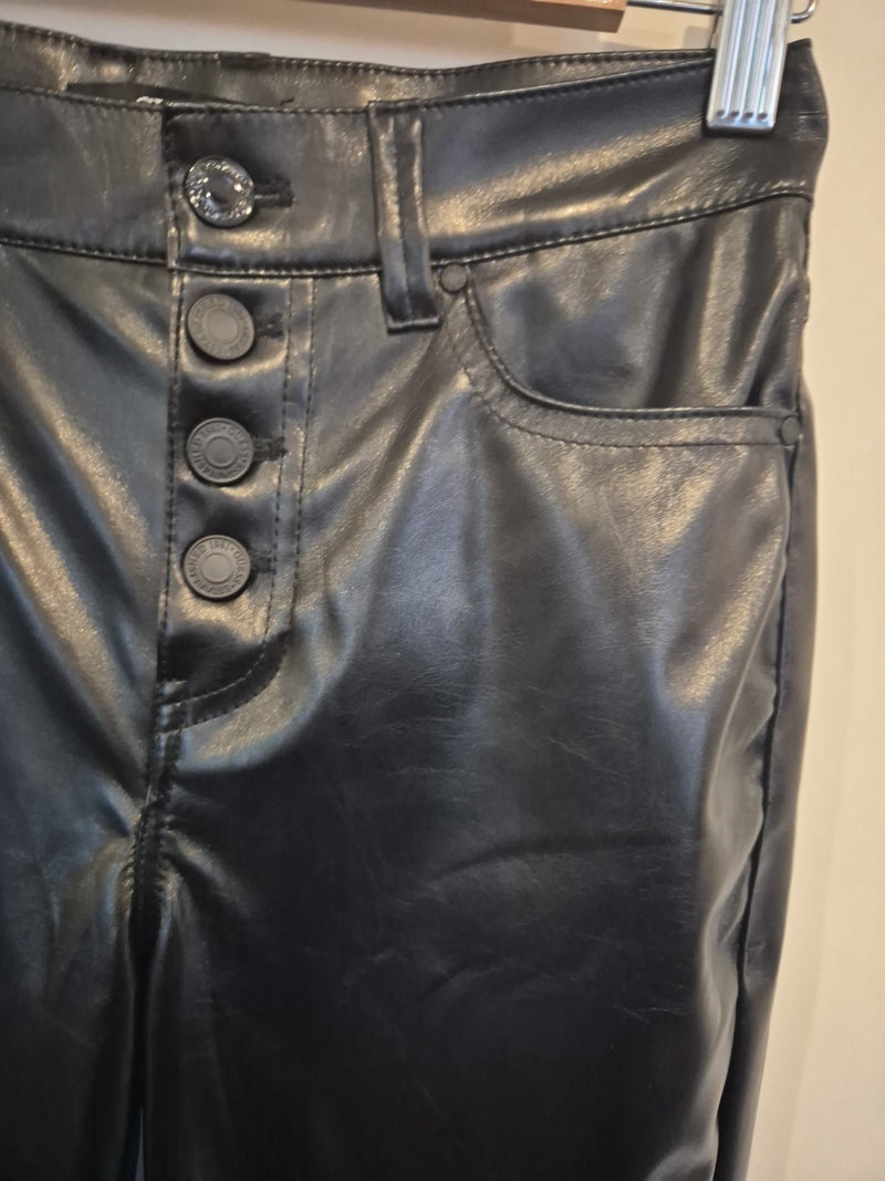 Guess Black Faux Patent Leather High Rise Skinny Leg Pants Size 272