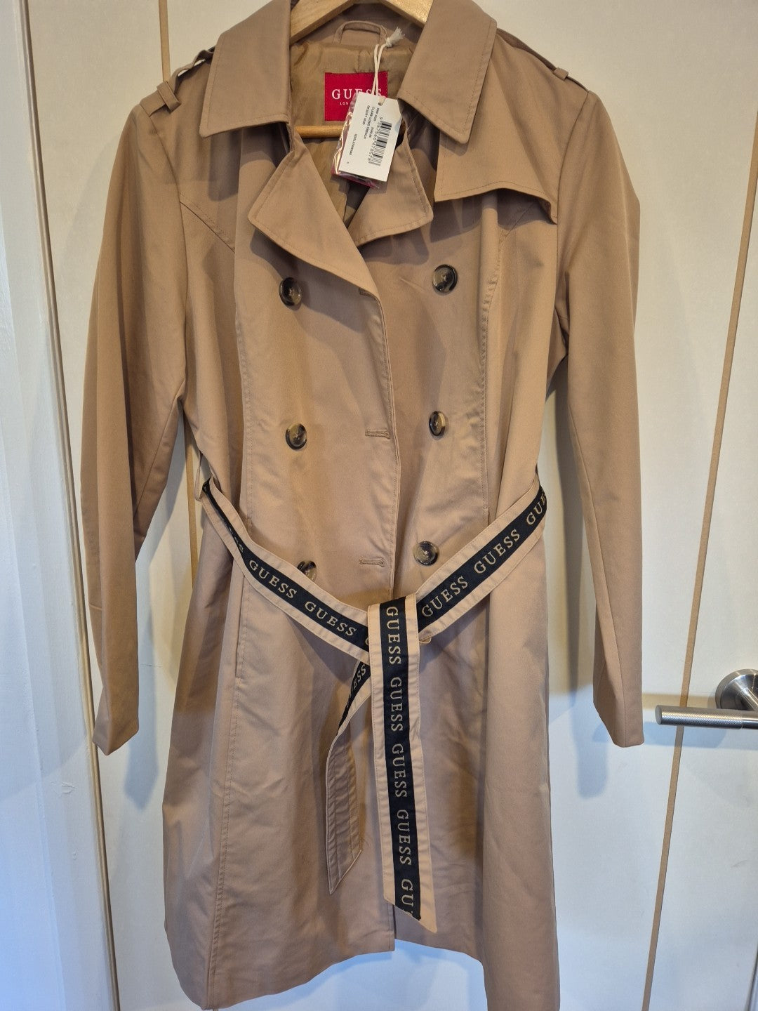 Guess Beige Tan Trench Coat Jacket Size S