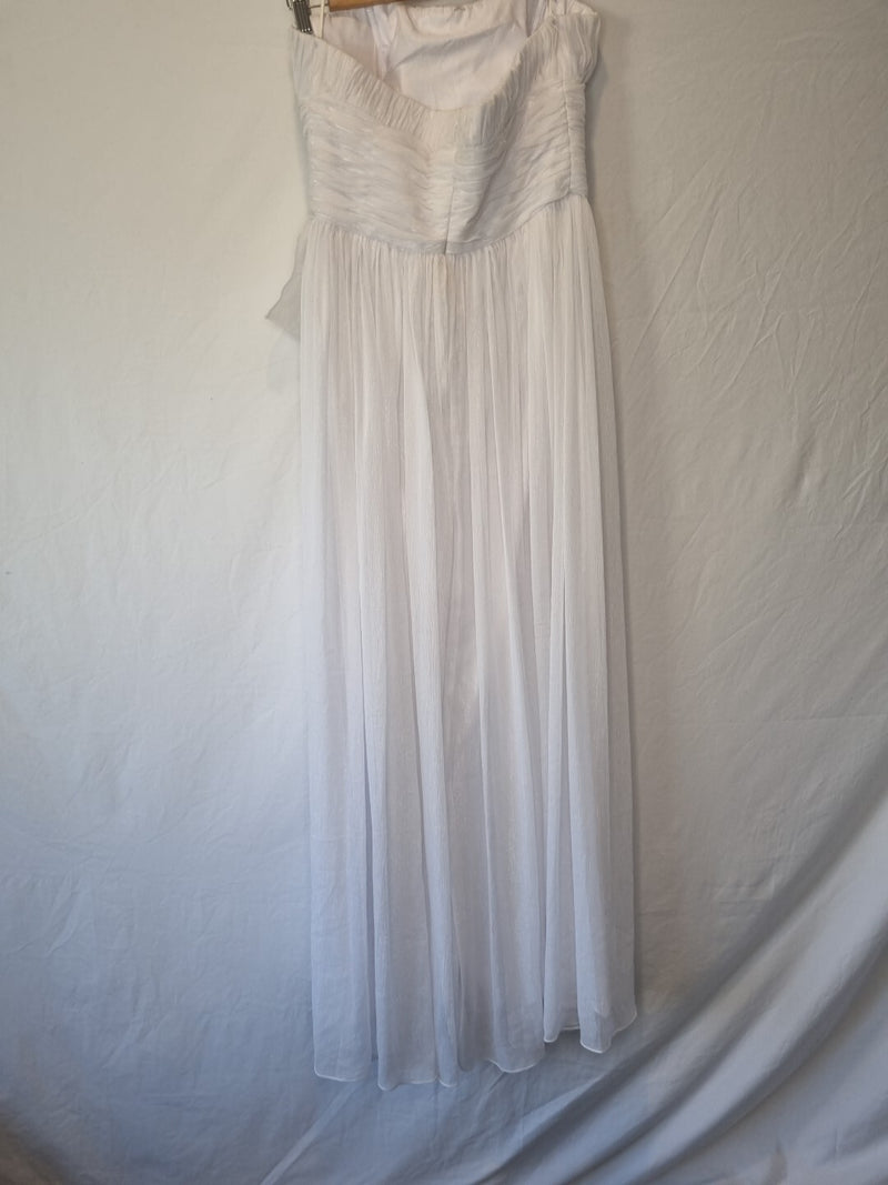 Imoda White Chiffon Ruched Empire Wedding Dress Sz 146