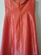 Imoda Coral Taffeta Ruched Beaded Strapless Evening Bridesmaid Dress Sz 189