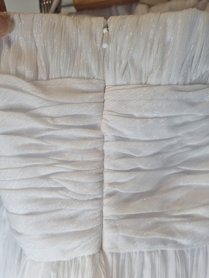 Imoda White Chiffon Ruched Empire Wedding Dress Sz 1410