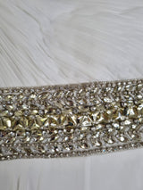 Imoda Ivory Chiffon One Shoulder Ruched Crystal Diamante Wedding Dress Sz 1010