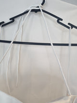 iModa White Backless Satin Embroidered Beaded A-line Halter Wedding Dress Sz 67