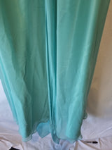 Imoda Chiffon Turquoise Ruched Beaded One Shoulder Evening Bridesmaid Dress Sz 89