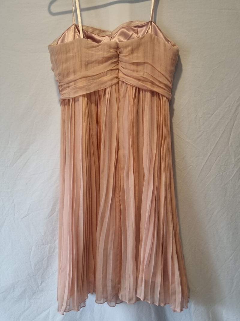 Lewis Park Chiffon Pink Ruched Strapless Sweetheart Evening Mini Dress Sz M5