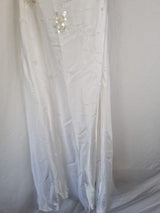 Imoda White Satin Beaded Sequin Backless Wedding Dress Sz 102