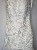 Imoda Ivory Ruched Beaded Mermaid Tulle Skirt Train Wedding Dress Sz 104