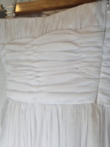 Imoda White Chiffon Ruched Empire Wedding Dress Sz 149