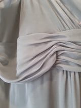 Imoda Navy Blue Chiffon Ruched Braid-strap Evening Bridesmaid Maxi Dress Sz 287