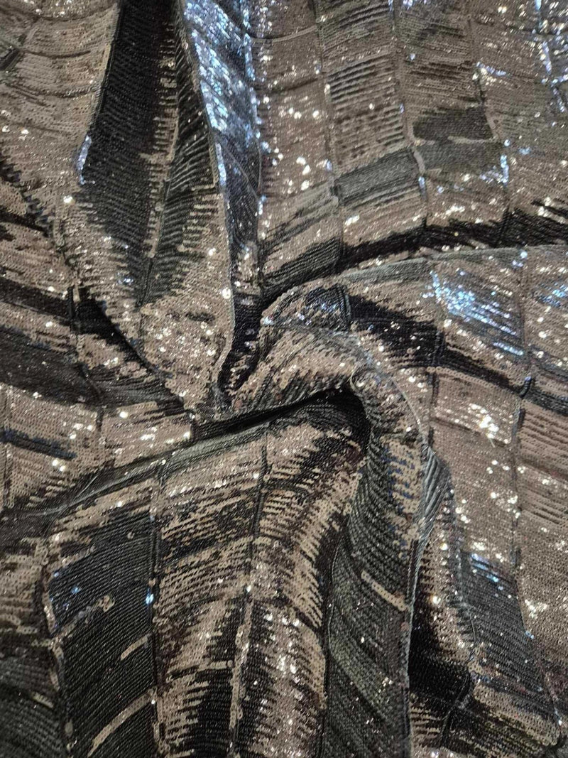 Spotlight Black Geometric Angle Sequin Fabric 158cm x 136cm4