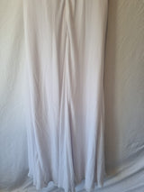 Imoda White Chiffon Sweetheart Beaded Ruched Empire Wedding Dress Sz 128