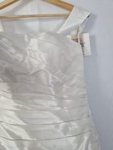 Imoda Ivory Taffeta Sweetheart Ruched Full A-line Train Wedding Dress Sz 143