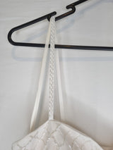 Imoda Ivory Chiffon Beaded Pleated Layered Skirt Empire Wedding Dress Sz 108