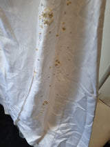 iModa White Straps/strapless Beaded Sequin Tulle Pleated Satin Backless Dress 107