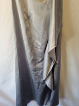 Juniper & Sage Satin Grey Pleat Strapless Evening Bridesmaid Dress Sz 102