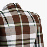 Adidas x Ivy Park Beyonce Mini Skirt Tailored Dress Suit Plaid Brown HG2366 S6