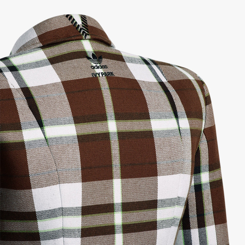 Adidas x Ivy Park Beyonce Mini Skirt Tailored Dress Suit Plaid Brown HG2366 S6