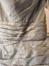 Imoda Grey Taffeta Ruched Pleat Strapless Evening Bridesmaid Dress Sz 106