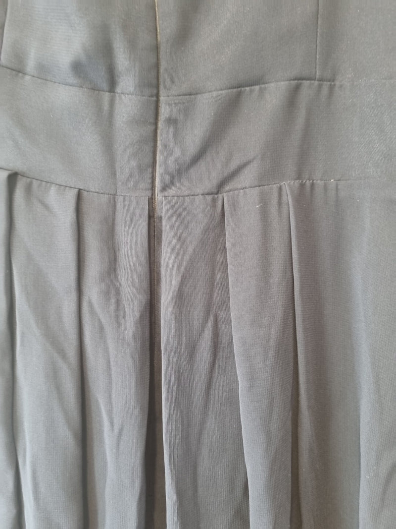 Imoda Navy Blue Chiffon One Shoulder Evening Bridesmaid Long Maxi Dress Sz 2414