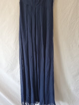 Imoda Navy Blue Chiffon One Shoulder Evening Bridesmaid Long Maxi Dress Sz 249