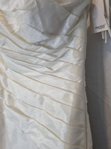 Imoda Ivory Sweetheart Ruched Simple Elegant Train Wedding Dress Sz 105