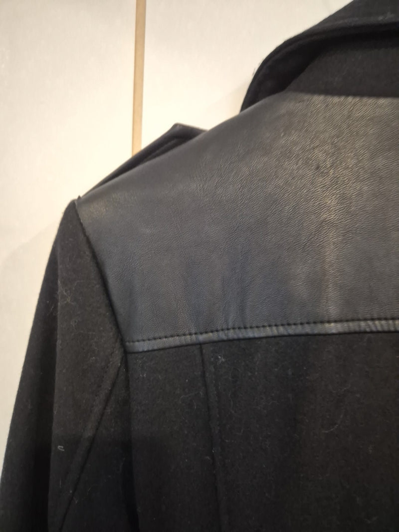 Guess Black Military Trench Wool Blend Coat Jacket Size Xs11